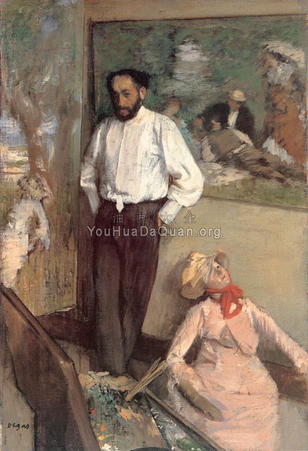 画家亨利·米歇尔·利维的肖像 - 埃德加·德加